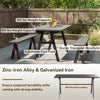 3-person outdoor bench set of 2 with a wood-like surface, 800 lbs capacity, ideal for patios and gardens.