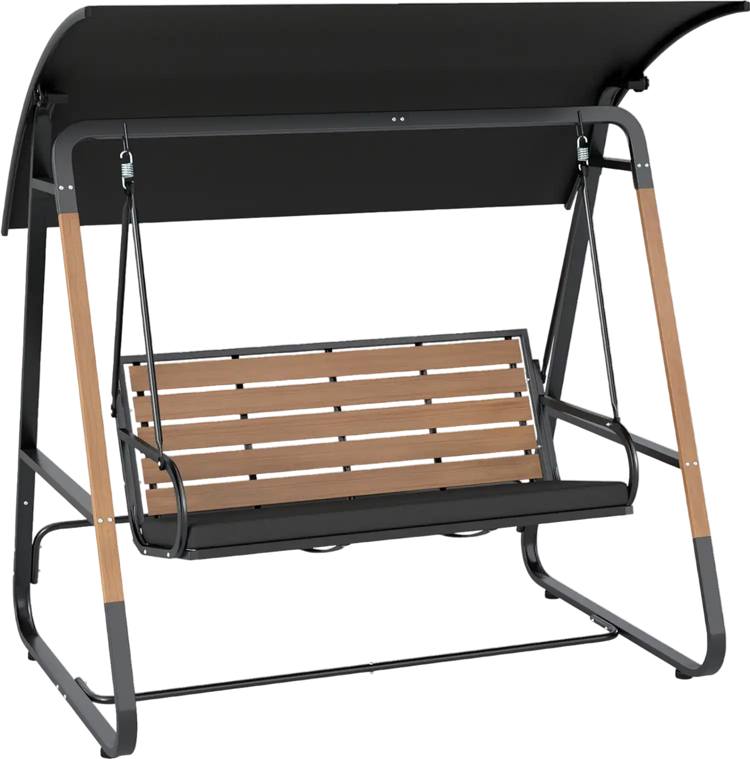 Costway 3-Person Outdoor Porch Swing with Adjustable Canopy 62030154 New
