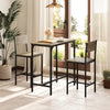 3 Piece Bar Table Set with Backrest and Footrest for Small Space-Gray - Gallery View 1 of 10