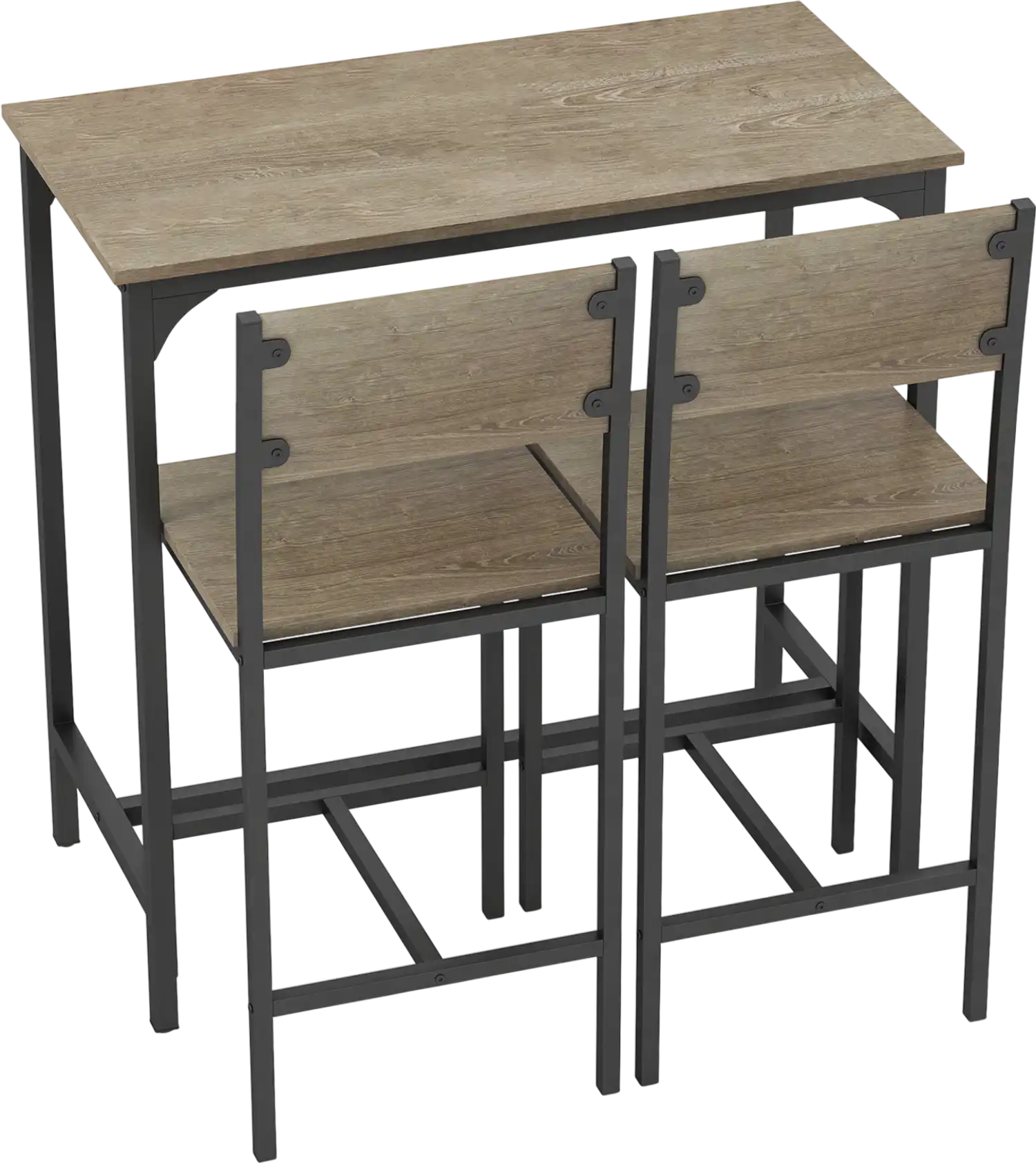 Costway 3 Piece Bar Table Set Backrest Footrest Small Space 478315962 New