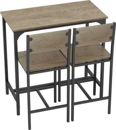 Costway 3-Piece Bar Table Set w/ Backrest Footrest Small Space 478315962 New