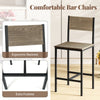 Gray bar chair with ergonomic backrest and extra footrest, perfect for small spaces and cozy sitting.