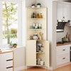 Corner cabinet with fluted doors, featuring adjustable shelves for organized storage in small spaces.