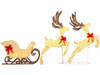 3-Piece Christmas Lighted Reindeer and Sleigh Set for Lawn & Garden