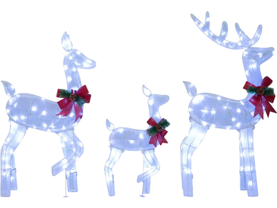 Costway 3-Piece Lighted Reindeer Family Yard Christmas Decor Set 65769184 New