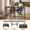 Convertible L-shaped kitchen table set with padded seats, USB ports, and a sleek black design for modern dining.