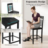 Black ergonomic dining chair with curved ladder backrest and contoured seat, ideal for counter-height dining sets.