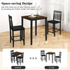 Counter-height dining table set with rubber wood frame and two chairs, ideal for small spaces and dining areas.