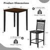Counter-height dining table set with rubber wood frame, includes table and 2 chairs, ideal for small spaces.