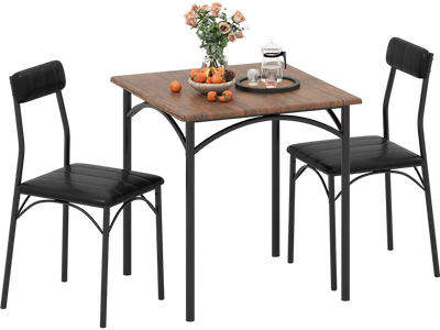 Costway 3-Piece Square Dining Table Set w/ 2 Chairs 11812605 New