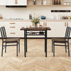 3-piece dining table set featuring a rustic brown rectangular table and two ergonomic chairs for cozy kitchen.