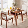 3-Piece Dining Table Set for 2 with Upholstered Chairs-Cherry - Gallery View 1 of 10