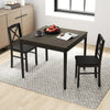 3-Piece Dining Table Set Wooden Square Kitchen Table for 2 People-Gray - Gallery View 1 of 10