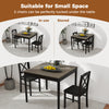 3-piece dining table set with gray acacia wood tabletop and ergonomic chairs, ideal for small spaces like kitchens.