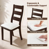 Dining chair with ergonomic ladder back and thick sponge padded seat, upholstered in wipe-clean PU leather for comfort.