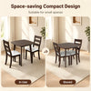 3-piece dining table set with walnut wooden square table and 2 ergonomic chairs, ideal for small spaces and easy storage.