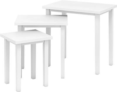 Costway 3-Piece Farmhouse Rectangle Nesting Side Table Set 36781245 New