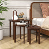 3-Piece Farmhouse Rectangle Side Table Set for Living Room-Walnut - Gallery View 1 of 10