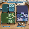 3-piece hardside luggage set in blue showing organized compartments, 360° wheels, and secure 3-digit lock for travel.