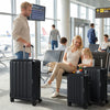 3-Piece Hardside Luggage Set (20/24/28 Inch) Lightweight with 3-Digital Lock-Black - Gallery View 1 of 11
