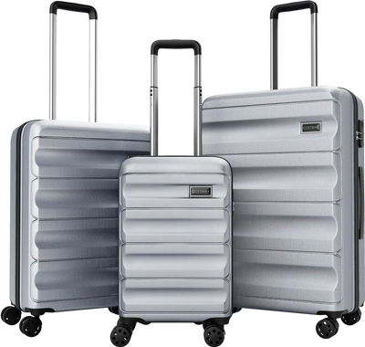 Costway 3-Pc Lightweight Hardside Luggage Set 20/24/28