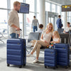 3-Piece Hardside Luggage Set 20/24/28 Inch Lightweight Hardside Suitcases-Navy - Gallery View 1 of 11