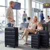 3-Piece Hardside Luggage Set 20/24/28 Inch Lightweight Hardside Suitcases-Black - Gallery View 1 of 11