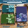 Three-piece lightweight hardside luggage set in blue with organized compartments and 360° spinner wheels for easy.