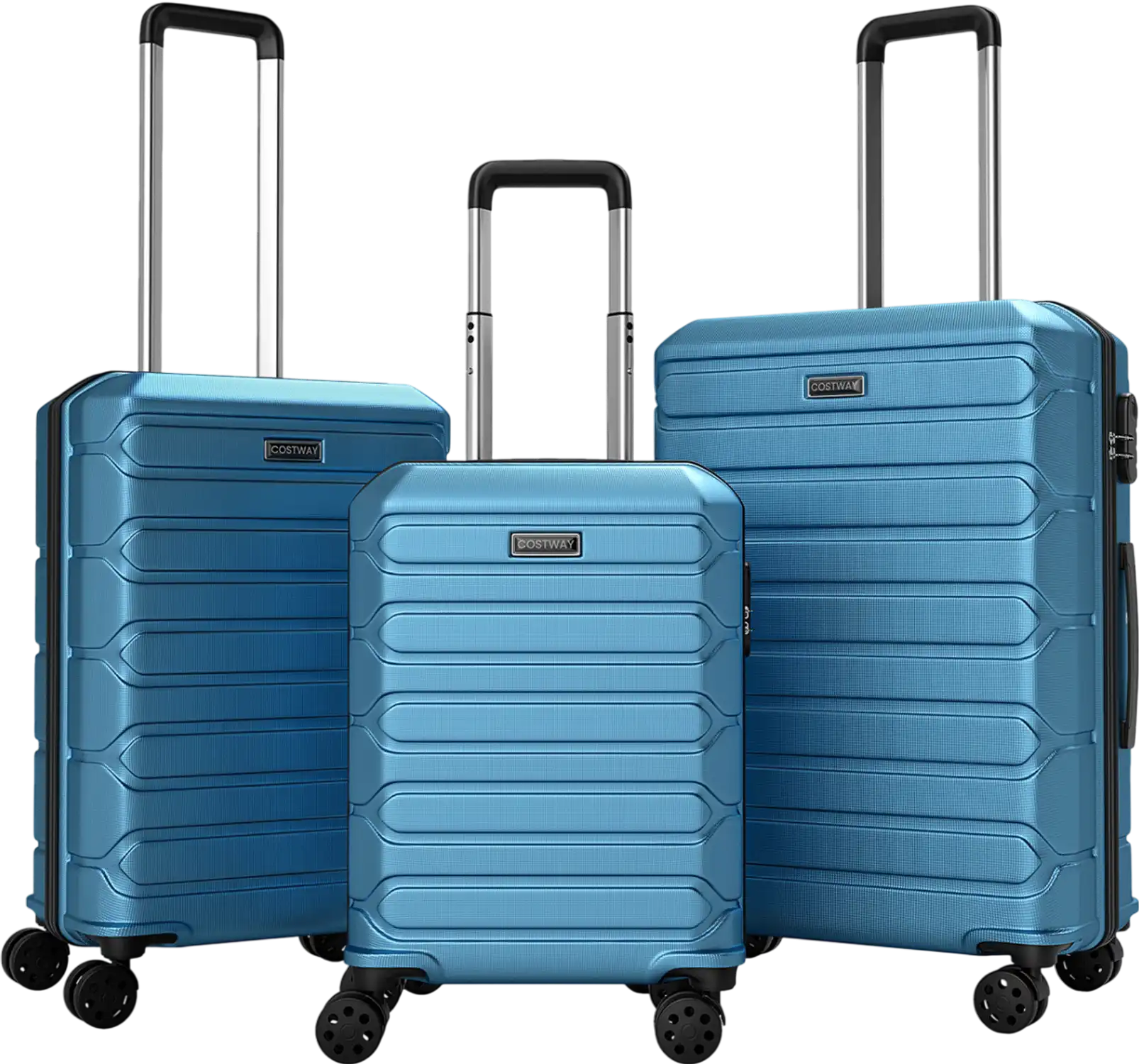 Costway 3-Piece Lightweight Hardside Luggage Set Spinner Suitcases 39814341 New