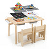 Kids activity table set with adjustable height, dual-sided panels, and removable storage bins for creative play.