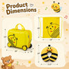 Kids 3-piece carry-on luggage set features a bee design with a suitcase, backpack, and soft headrest for travel comfort.