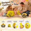 3-piece kids carry-on luggage set features an adorable bee design, including a suitcase, backpack, and soft neck pillow for travel comfort.