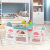 Kids Table and Chair Set with Building Blocks-Pink & Blue - Gallery View 1 of 10