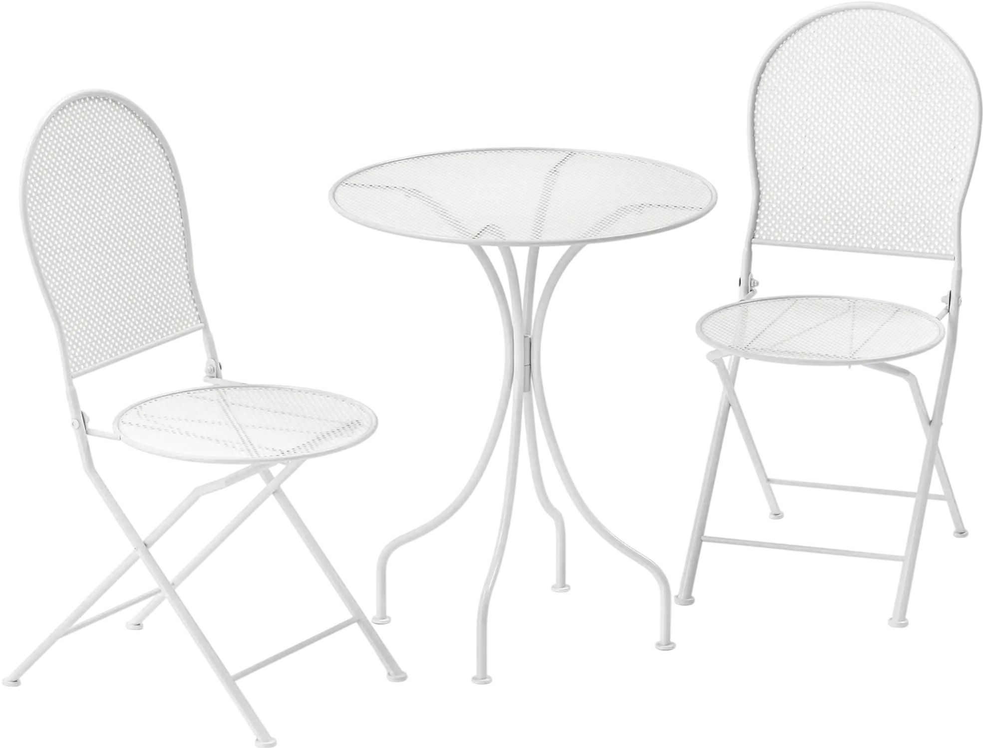 Costway 3-Pc Metal Bistro Patio Dining Set Round Table 2 Folding Chairs 93281754 New