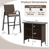3-piece outdoor bar set featuring a wood-like PVC tabletop, ergonomic chairs with footrest, ideal for backyard use.