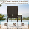 Stylish brown PE rattan barstool with white cushion, ideal for outdoor patio and poolside relaxation.
