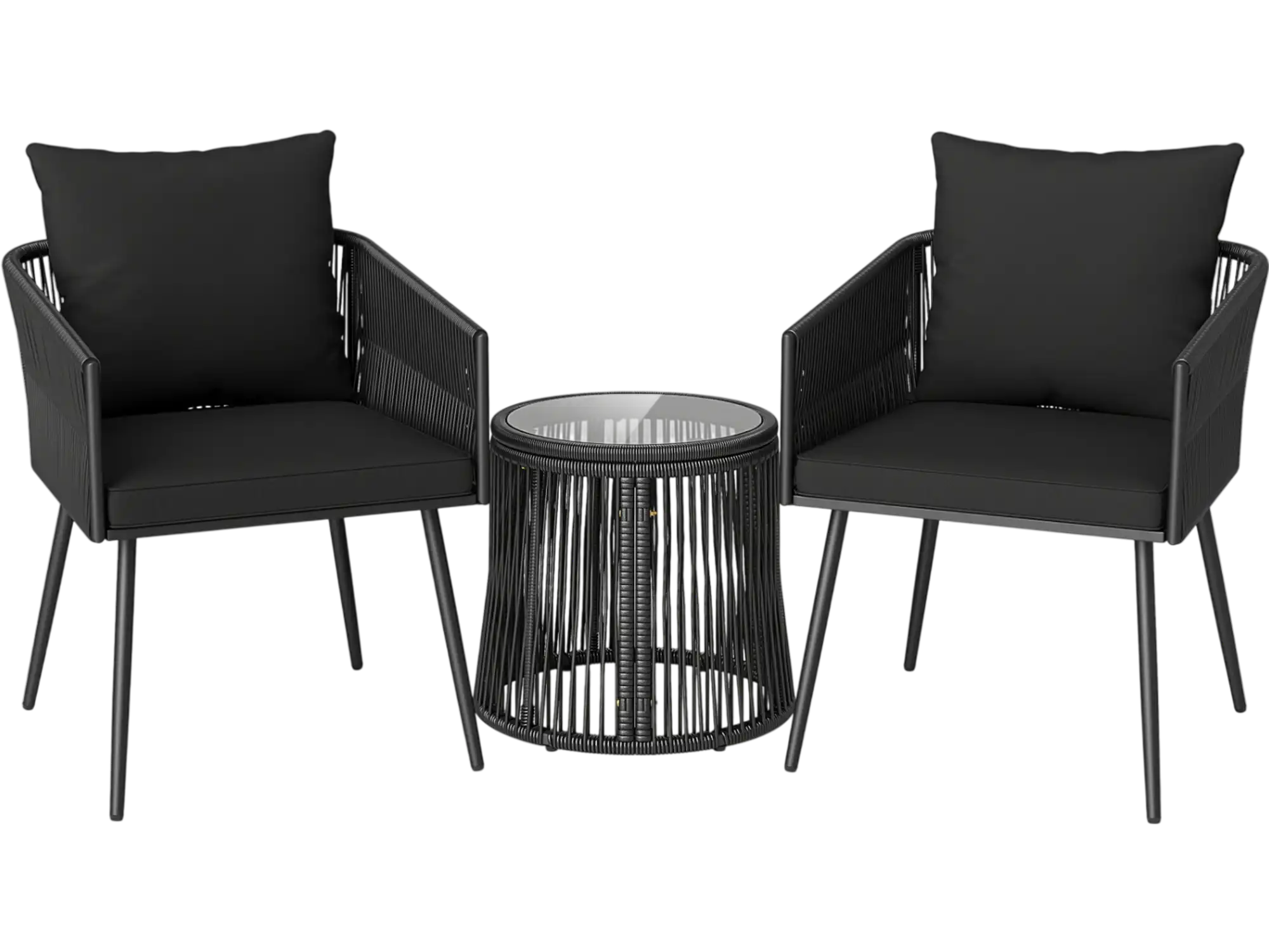 Costway 3-Piece Outdoor Patio Rattan Furniture Set w/ Cushions 21335512 New