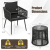 Black outdoor chair with soft cushion, part of a 3-piece furniture set, ideal for patios and gardens.