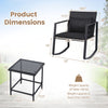 3-piece outdoor rocking bistro set featuring a tempered glass table and cushioned chairs, ideal for patio relaxation.