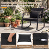 Single rocking chair with thickened padded cushion and soft back pillow, perfect for outdoor patio relaxation.