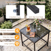 Tempered glass coffee table with anti-slip foot pads and 4 suction cups, perfect for outdoor patio use.