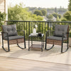 3-Piece Outdoor Rocking Chair Set-Gray - Gallery View 1 of 10