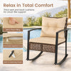 Outdoor rocking chair with thick cushions, premium PE rattan, and a gentle rocking design for ultimate comfort.