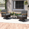 Gray swivel chair featuring soft cushions and a sturdy metal frame, ideal for comfortable outdoor seating on a patio.