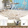 3-piece patio bistro set featuring gray acacia wood tabletop and slatted chairs, ideal for outdoor dining.