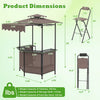 3-piece patio bar set featuring a heat-resistant tabletop, two folding bar stools, and a double-tier vented roof for.