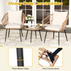 3-piece patio bistro set featuring PE rattan wicker chairs and a tempered glass coffee table, ideal for outdoor.