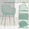 Ergonomic green patio chair with breathable backrest and curved armrests, perfect for backyard or poolside relaxation.