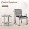 3-piece patio furniture set featuring a black PE rattan chair and side table with tempered glass for balcony use.