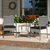 3-piece patio furniture set featuring PE rattan chairs with cushions and a tempered glass tabletop, ideal for balcony.